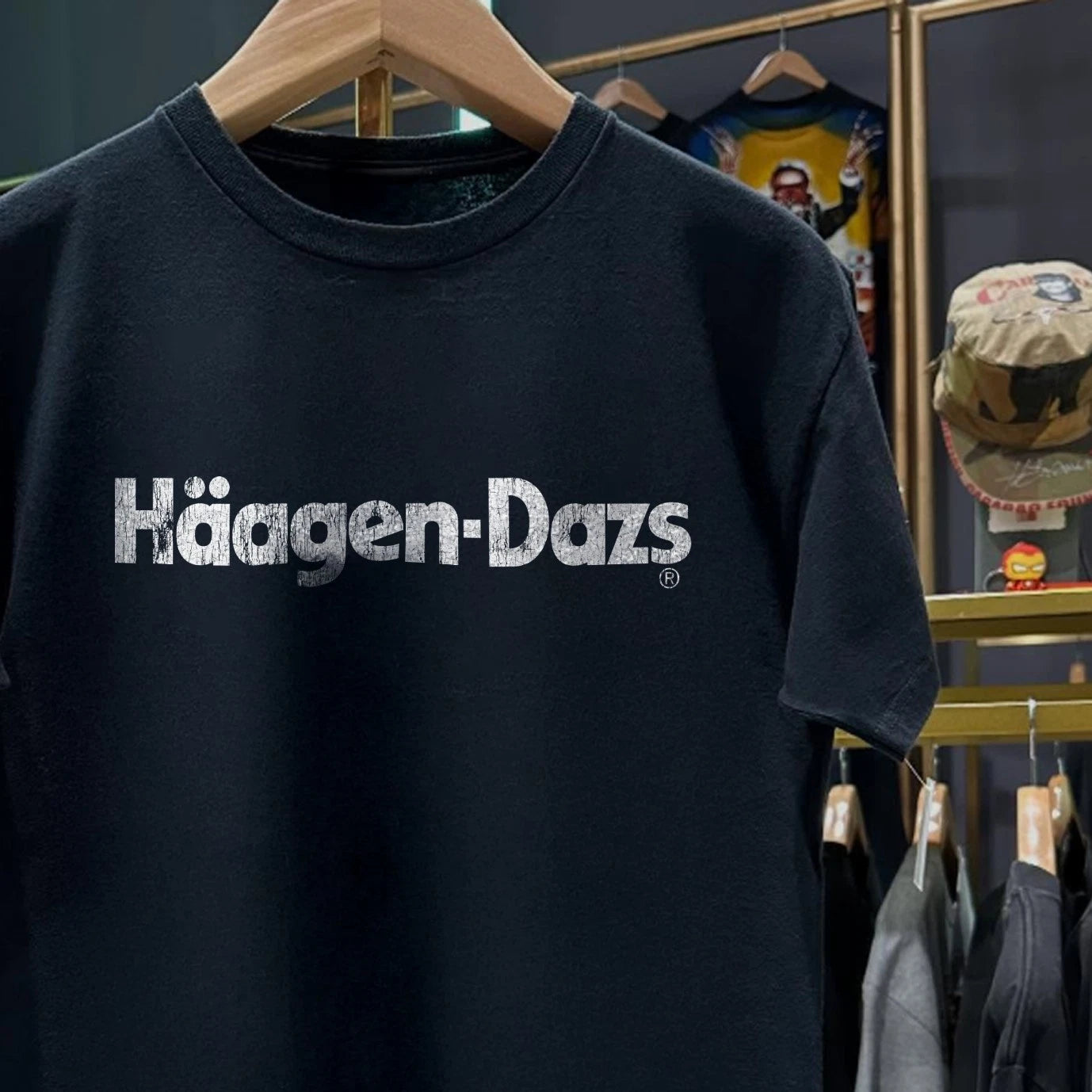 90s Haagen-Dazs Classic Black T-Shirt L