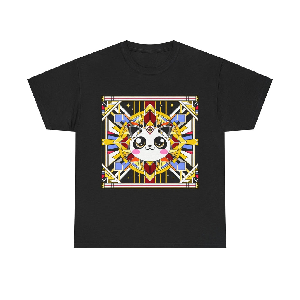 Unisex Adult T Shirt Art Deco Kawaii Cat Geometric Pattern Graphic Tee Cute Fun