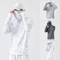 Fishing T-Shirt for Men UV Protective Hooded Top with High Neck Design