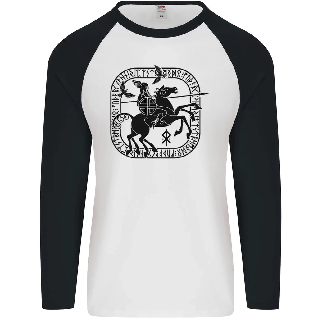 Odin Wotan Vikings Valhalla Norse Mythology Mens L/S Baseball T-Shirt