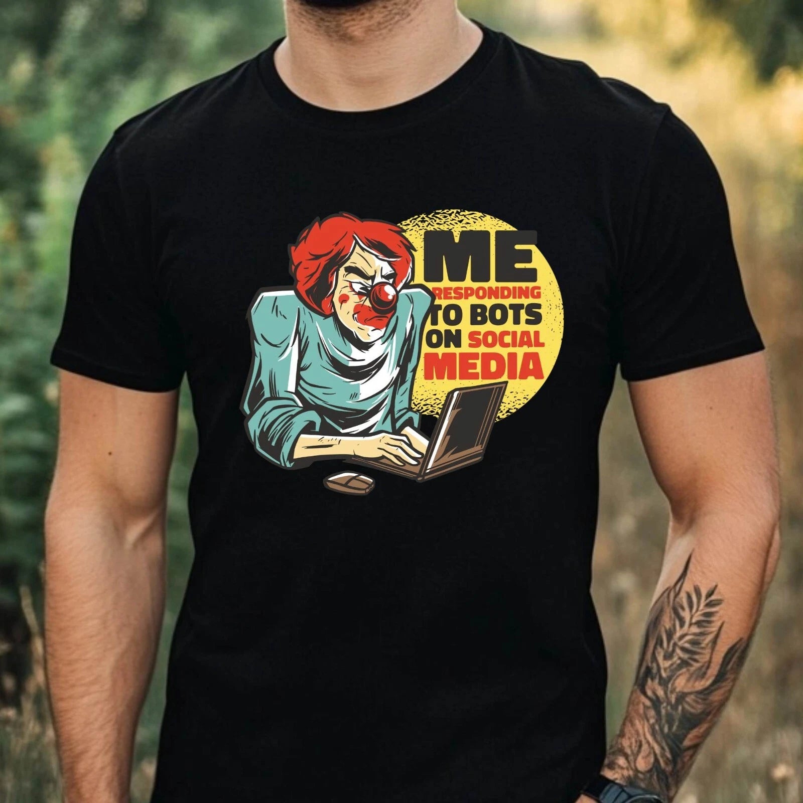 Mens Cute Funny Meme Motif Cotton T-Shirt Size XS to 5XL