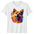 Colorful Dog Face T-Shirt Spitz Dog Lover Gift For Him And Her