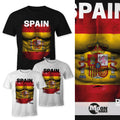 European Championship T-Shirt Mens Football Spain Spain Flag Washboard Belly España MoonWorks