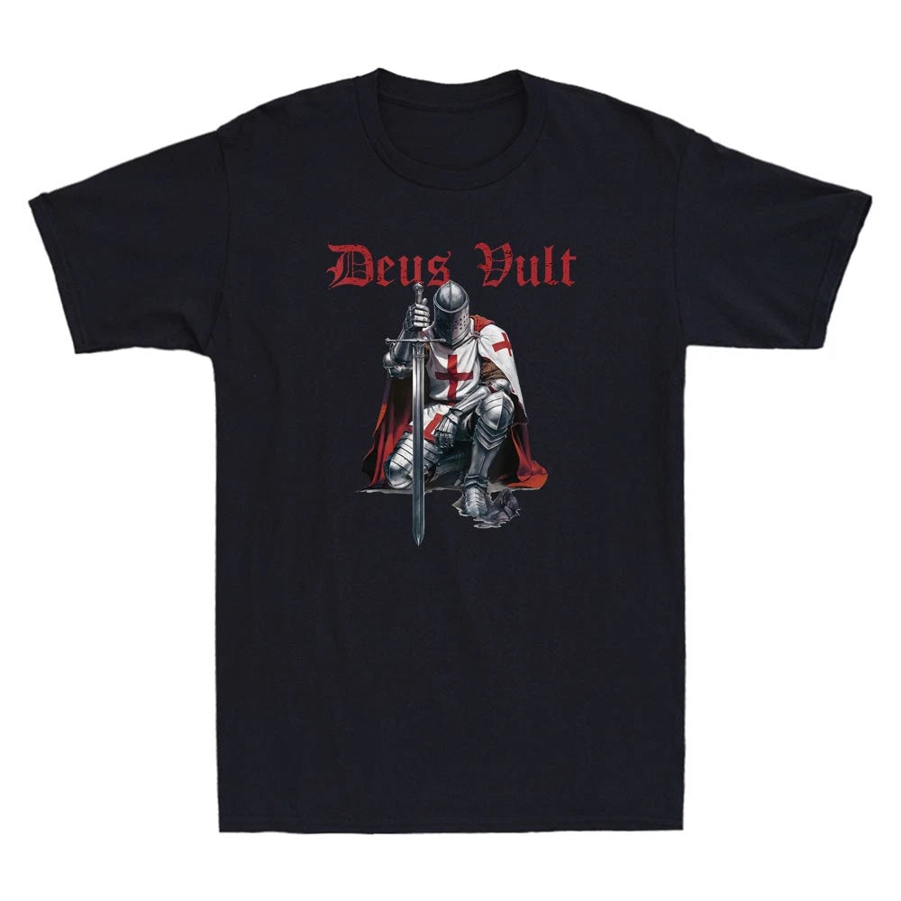 Deus Vult Knight Templar Crusades Christian Warrior Men's Short Sleeve T-Shirt