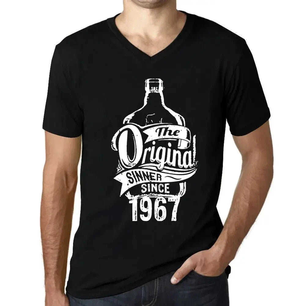 Men's Graphic T-Shirt V Neck The Original Sinner Since 1967 57th Birthday