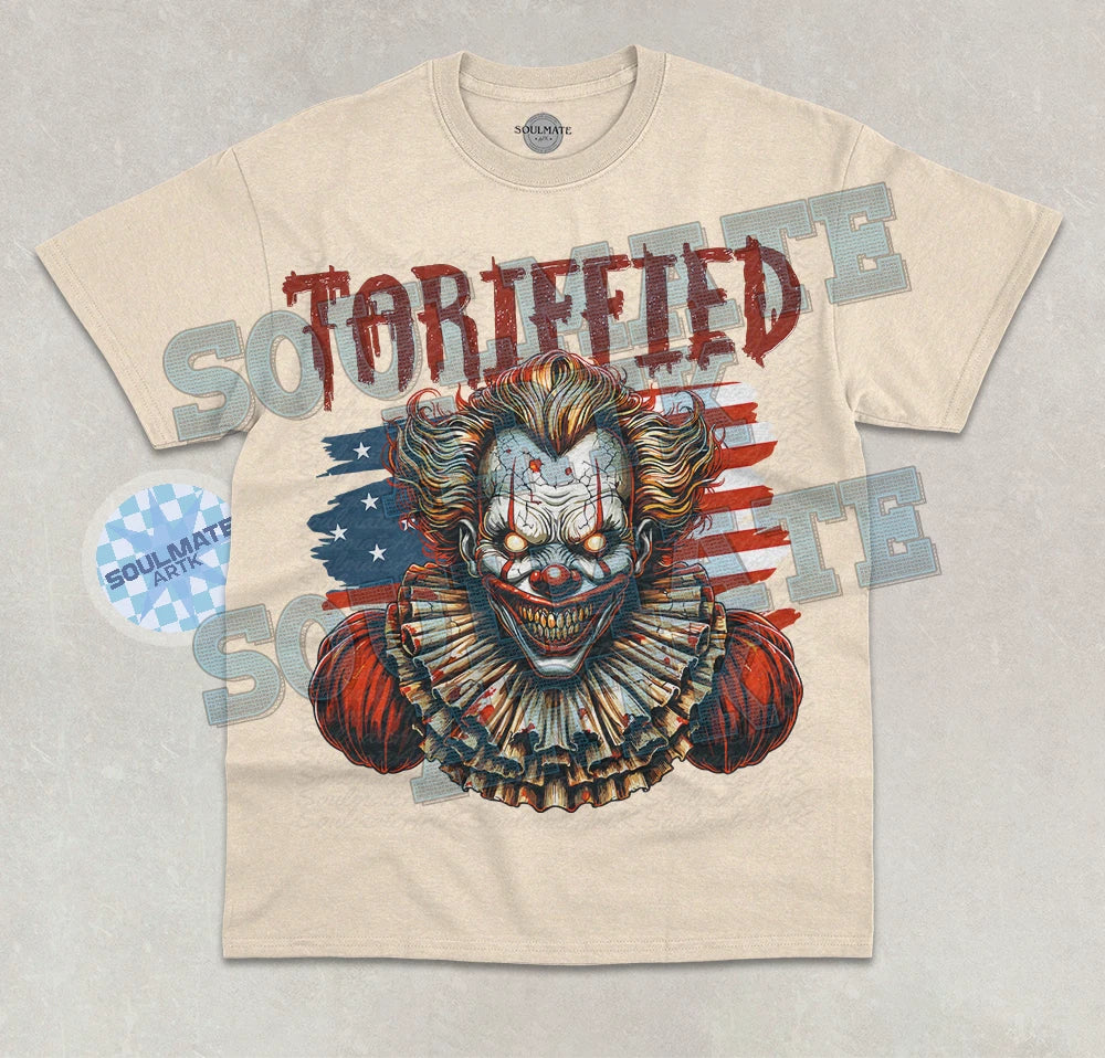 Tariffied T-Shirt Funny Meme Clown Tariff Joke Graphic Bootleg Unisex Shirt