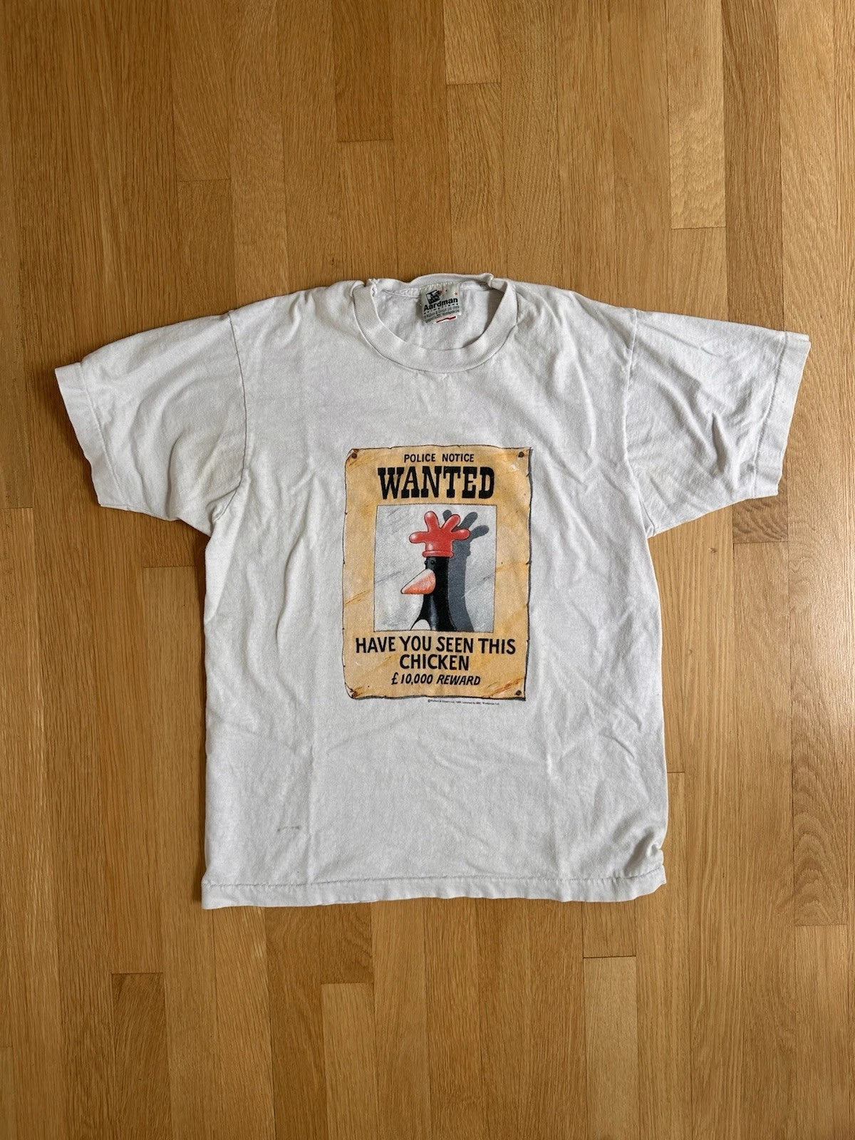 Vintage Wallace & Gromit 1989 Vintage Chicken Run T-shirt Size L Great Condition