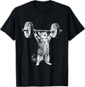 Funny Cat Gym Workout Deadlift Cat Meme Gym Pump Kitten T-Shirt