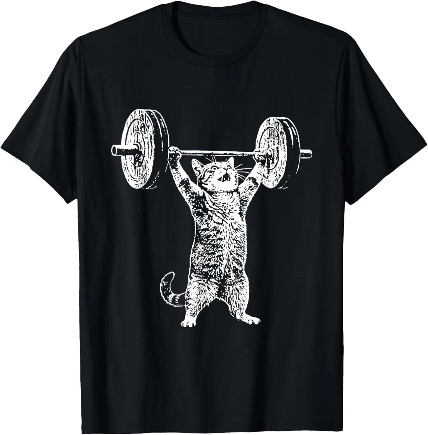 Funny Cat Gym Workout Deadlift Cat Meme Gym Pump Kitten T-Shirt