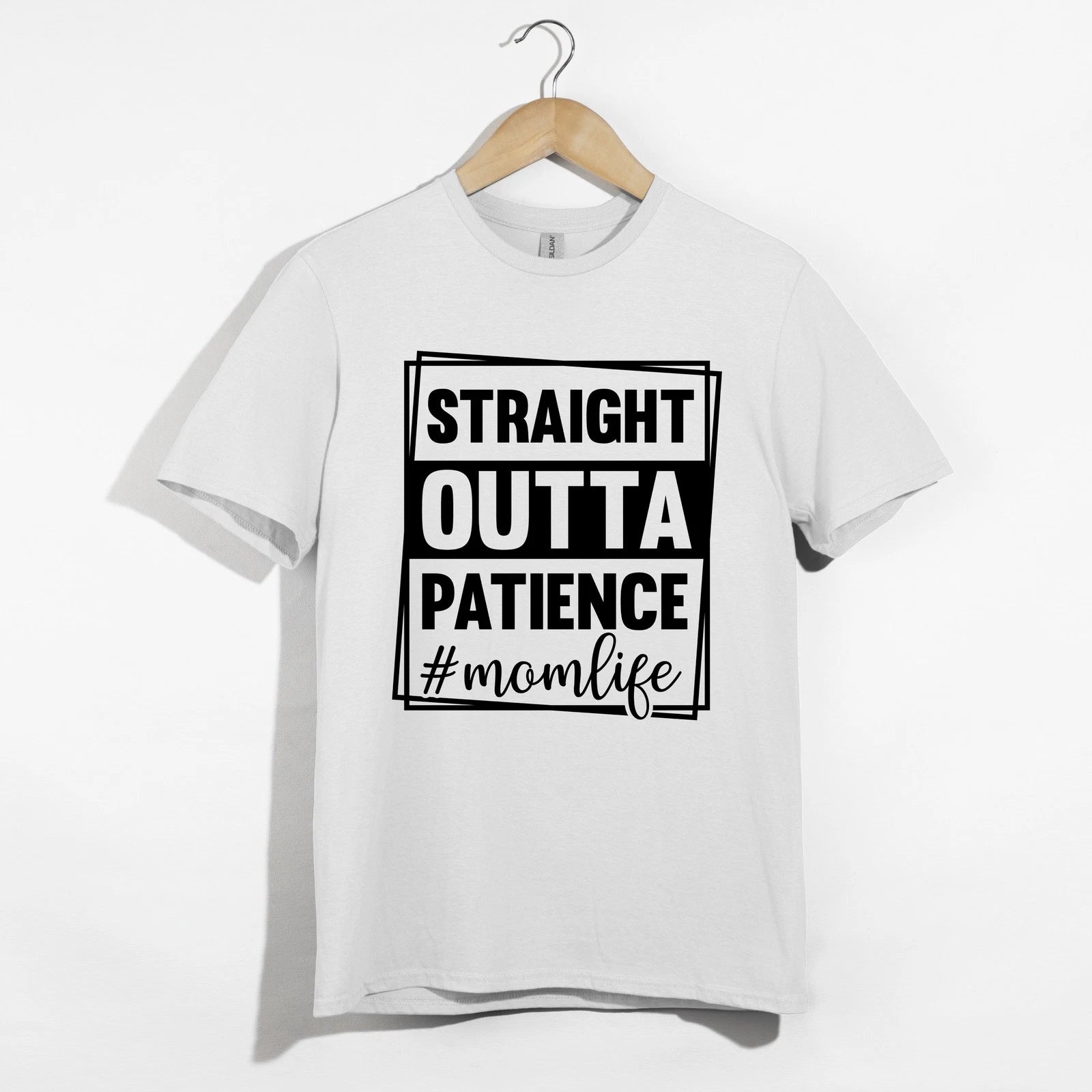 Straight Outta Patience Mom Shirt, Funny Tired Momlife Tee, Sarcastic Mother Top