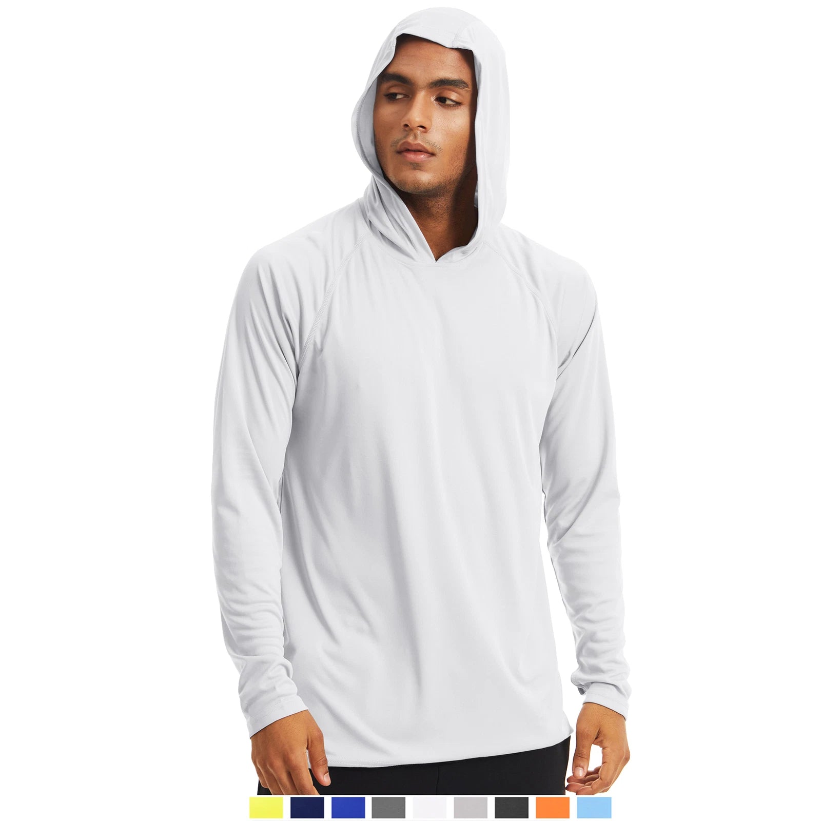 Men's UPF 50+ Hoodie Long Sleeve Sun Protection T-Shirt Outdoor Performance Tops
