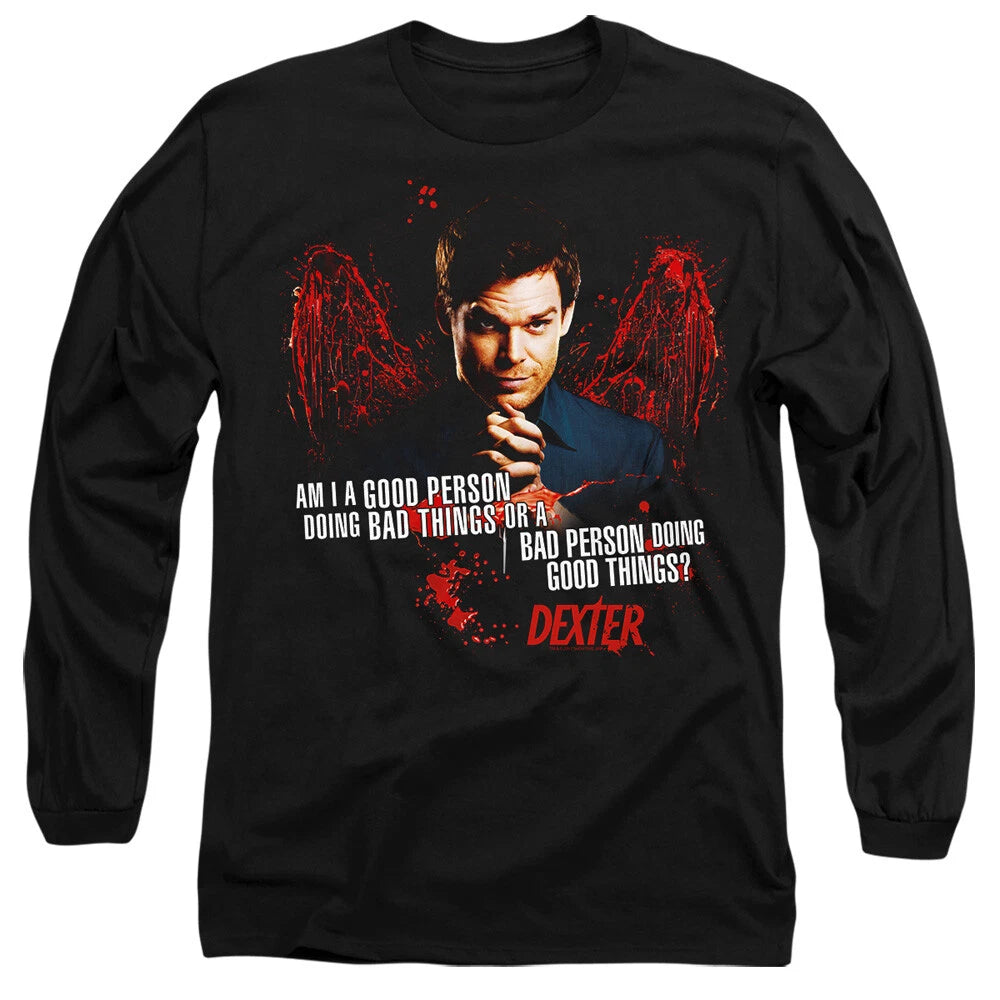 Dexter Good Bad  Mens Long Sleeve T-Shirt, Black