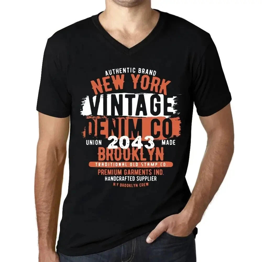 Men's Graphic T-Shirt V Neck New York Made in 2043 Eco-Friendly Limited Edition