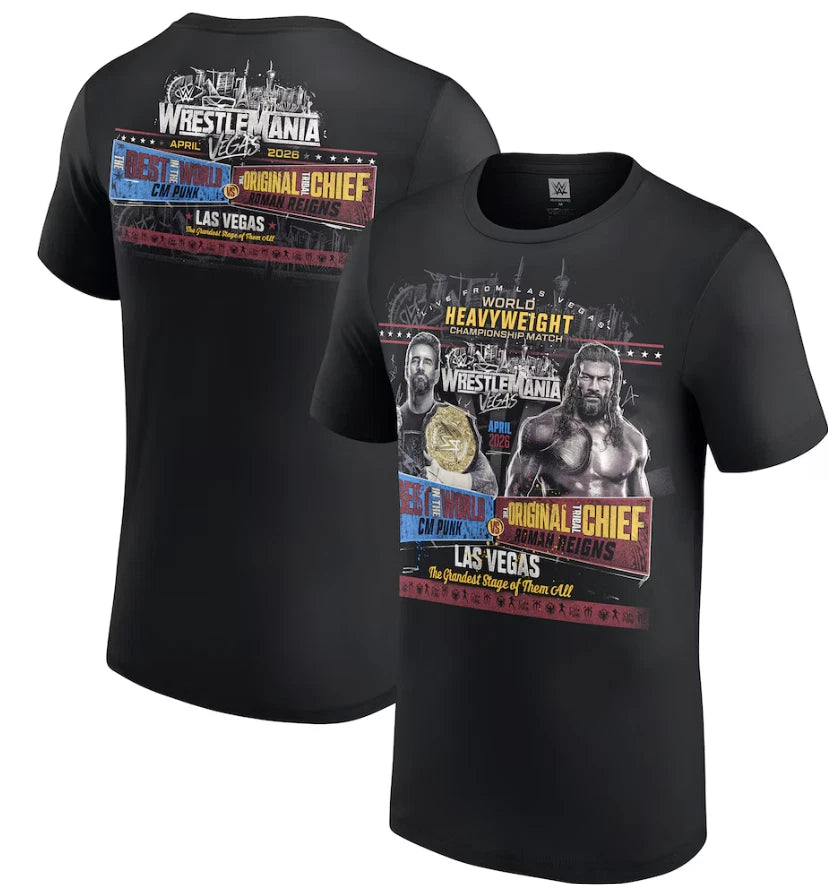 WrestleMania 42 CM Punk vs. Roman Reigns T-Shirt