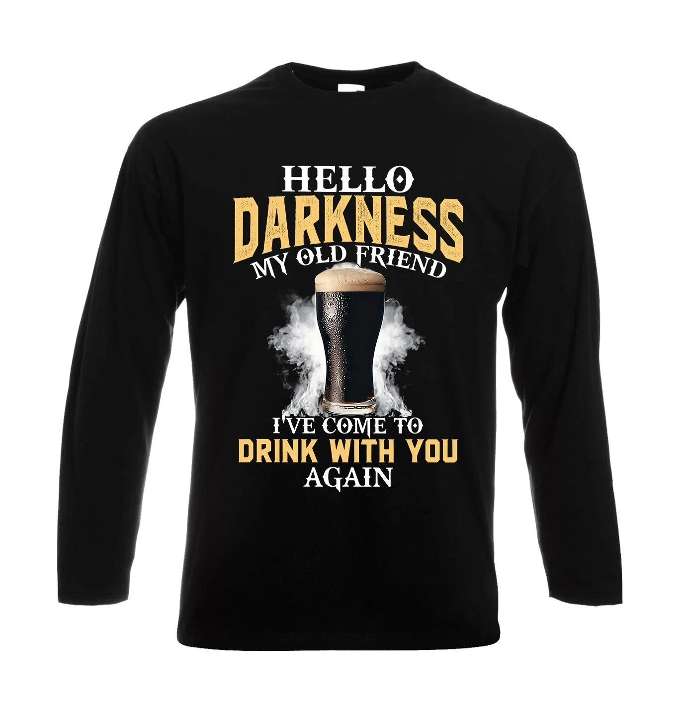 Hello Darkness My Old Friend Funny Guines Mens Longsleeve Party Gift Tee Top