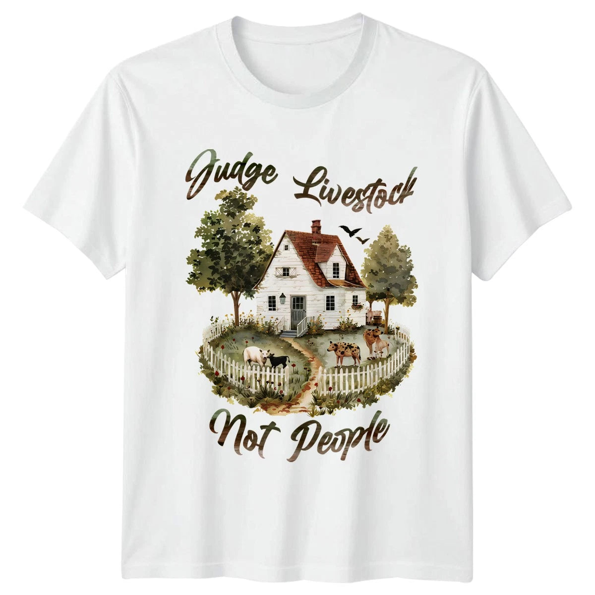 Judge Livestock Not People T-Shirt Cattle Farming Gift For Him And Her