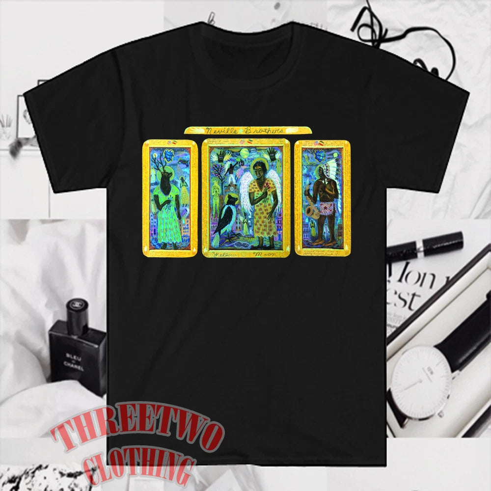 Neville Brothers Yellow Moon Men's Black Size S to 5XL