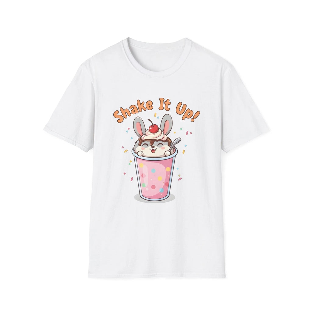 Shake It Up Bunny Milkshake T-Shirt | Cute Chaos Humor Kawaii Dessert Tee