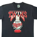 Vtg 90s Y2K Minnesota Twins Baseball T-Shirt Sz L Faded Navy Blue MLB Salem