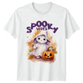 Spooky Vibes T-Shirt Cute Halloween Kawaii Ghost Cat Halloween Gift