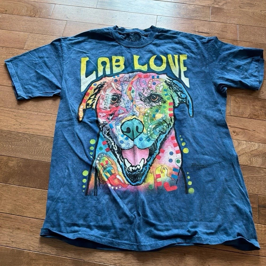 The Mountain Dean Russo Lab LOVE Abstract Pop Art 100% Cotton T-shirt  XL