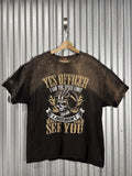 XL Men’s Biker T-Shirt Hanes Funny "Yes Officer I Saw the Speed Limit" Black