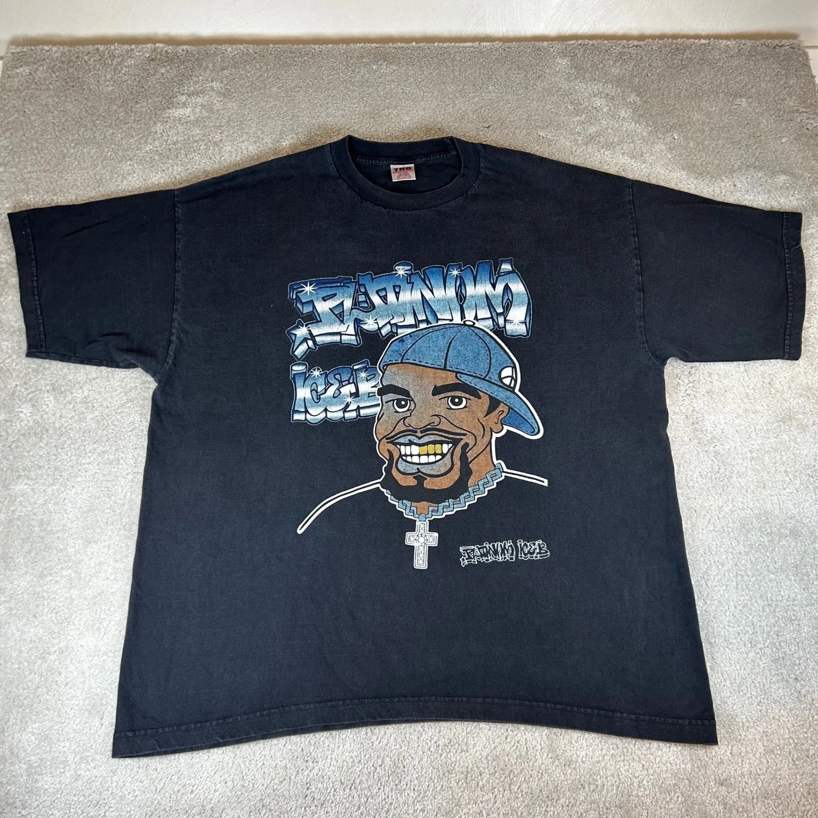 Vintage Y2K TND Platinum Ice Graphic T-Shirt Mens 3XL Black Hip Hop Streetwear