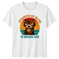 Introverted But Willing To Discuss T-Shirt Funny Cat Retro Gift For Him And Her