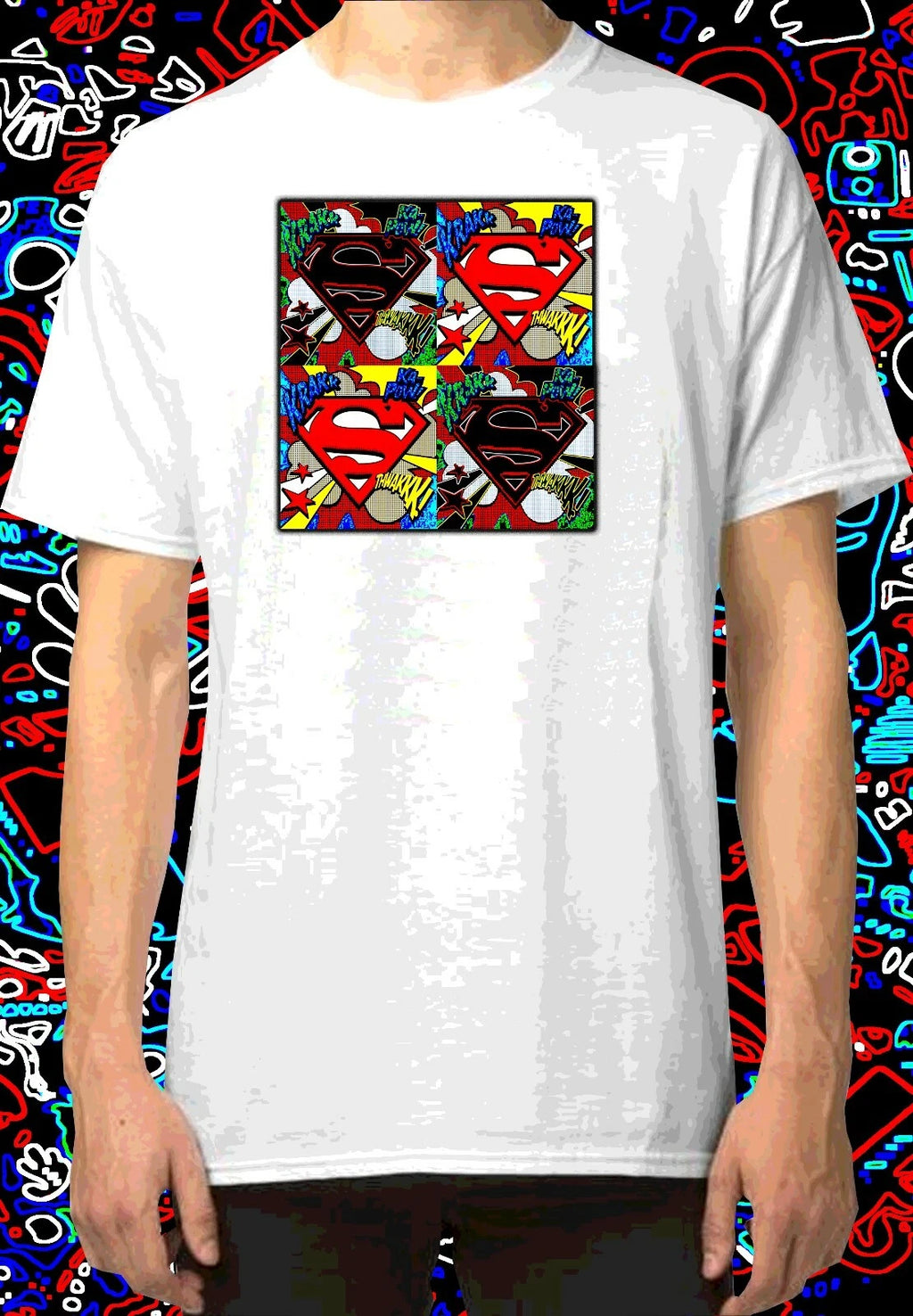 Pop Art Rock Punk Retro Vintage Cult Superman Comic T Shirt INISHED Productions