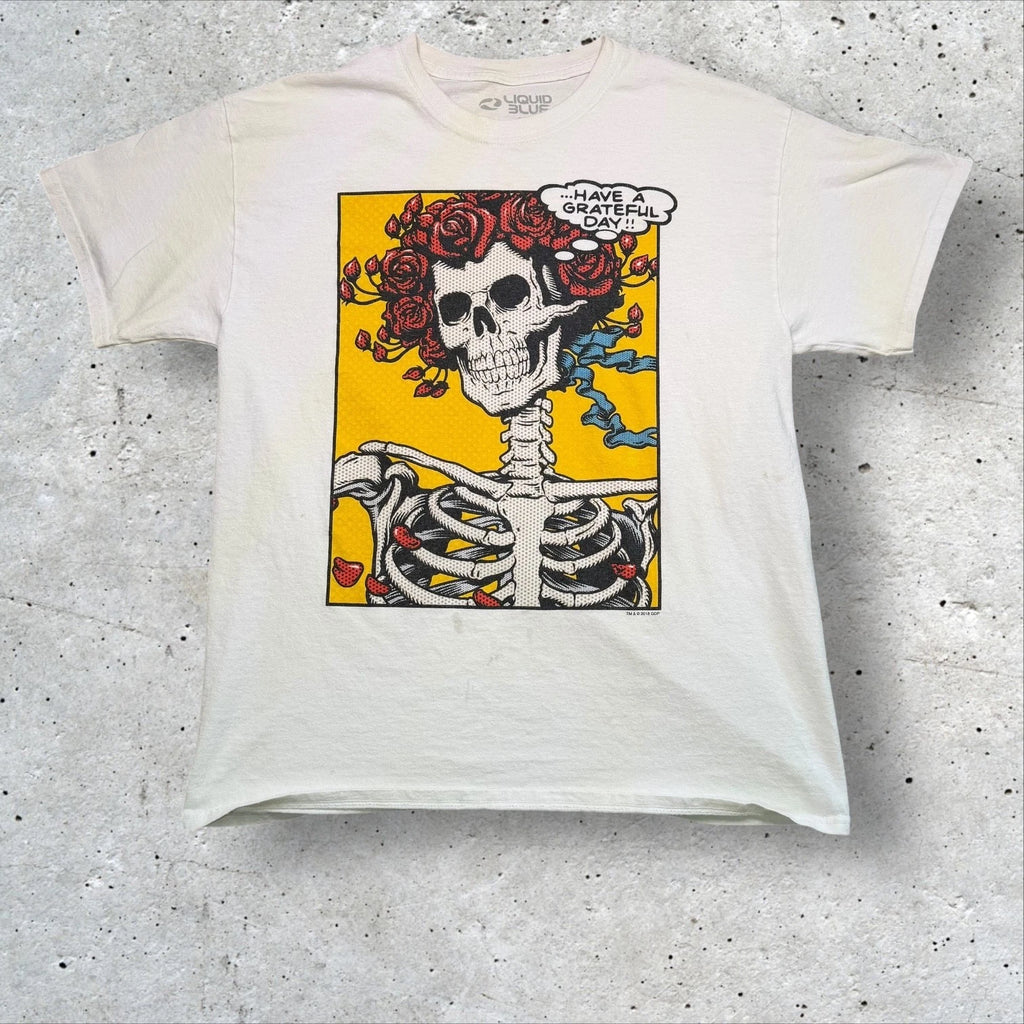 Bertha Pop Art Grateful Dead Shirt - Liquid Blue Have a Grateful Day T-shirt XL