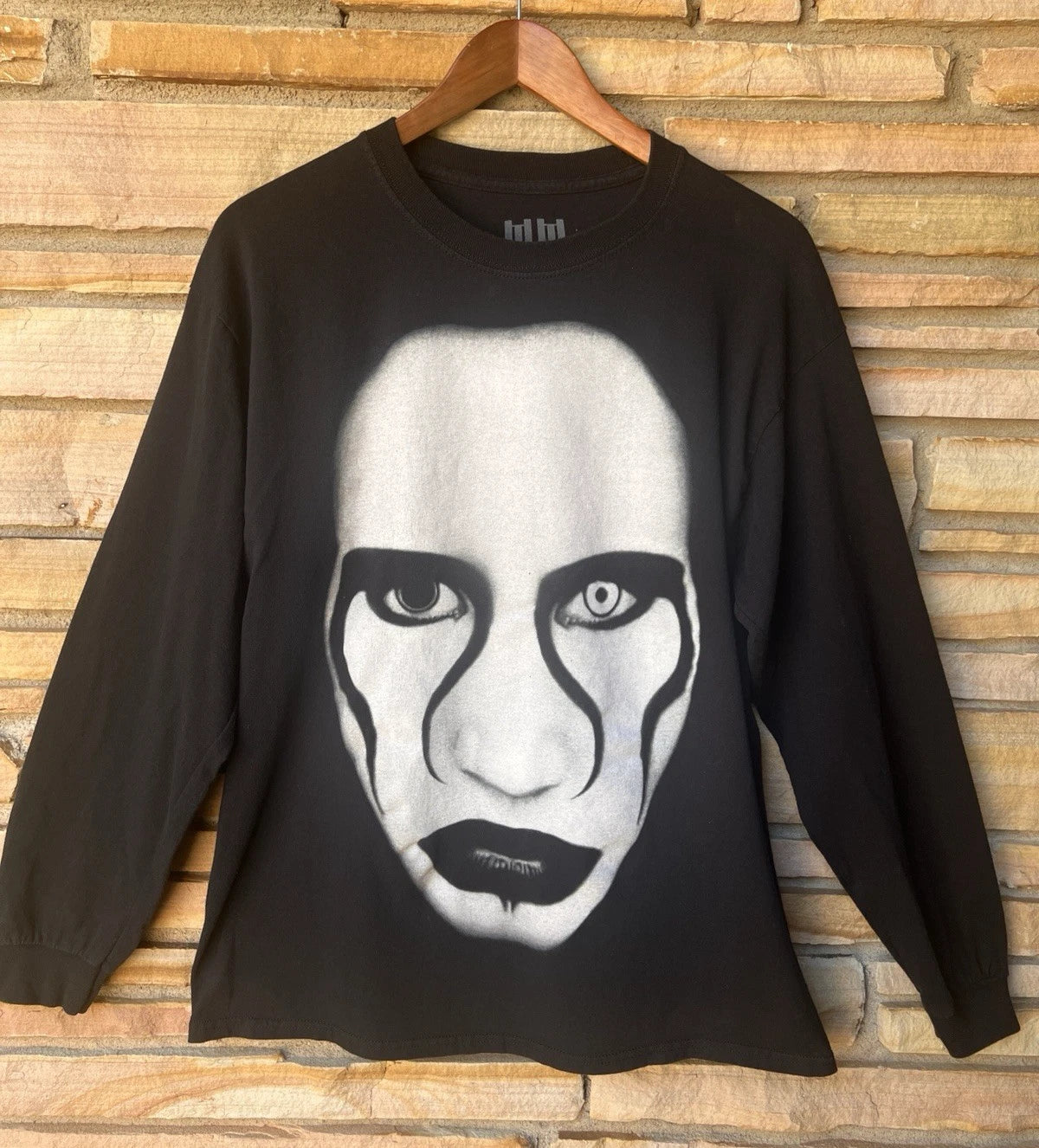 Rare Vintage Y2K Marilyn Manson BIG FACE Long Sleeve Tour Shirt LG