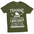 Men's Funny Viking Training T-shirt Nordic Norse Longship Mens Humor Viking Tee