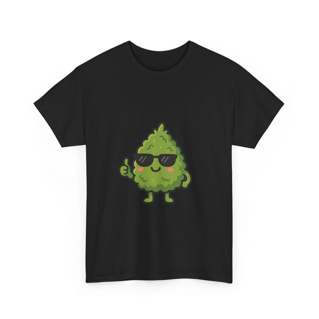 Cute Kawaii Weed Bud T-Shirt Cartoon Cannabis with Sunglasses Tee 420 Chill