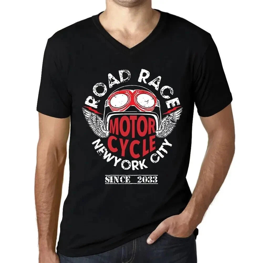 Men's Graphic T-Shirt V Neck Motorcycle Road Race Since 2033 Eco-Friendly