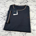 FRED PERRY Mens Navy Blue Twin Tipped T Shirt SIZE 2XL XXL M1588V 52A BNWT