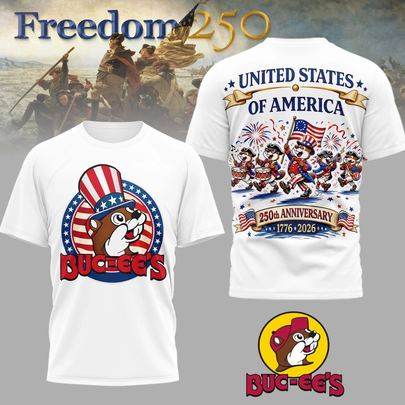 Buc-ees 250th Anniversary America Shirt, 250 Years Of Freedom Patriotic T-Shirts