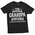 Personalized Grandpa Gifts T-shirt Granddaughters Sons Custom CHANGE NAMES Tee