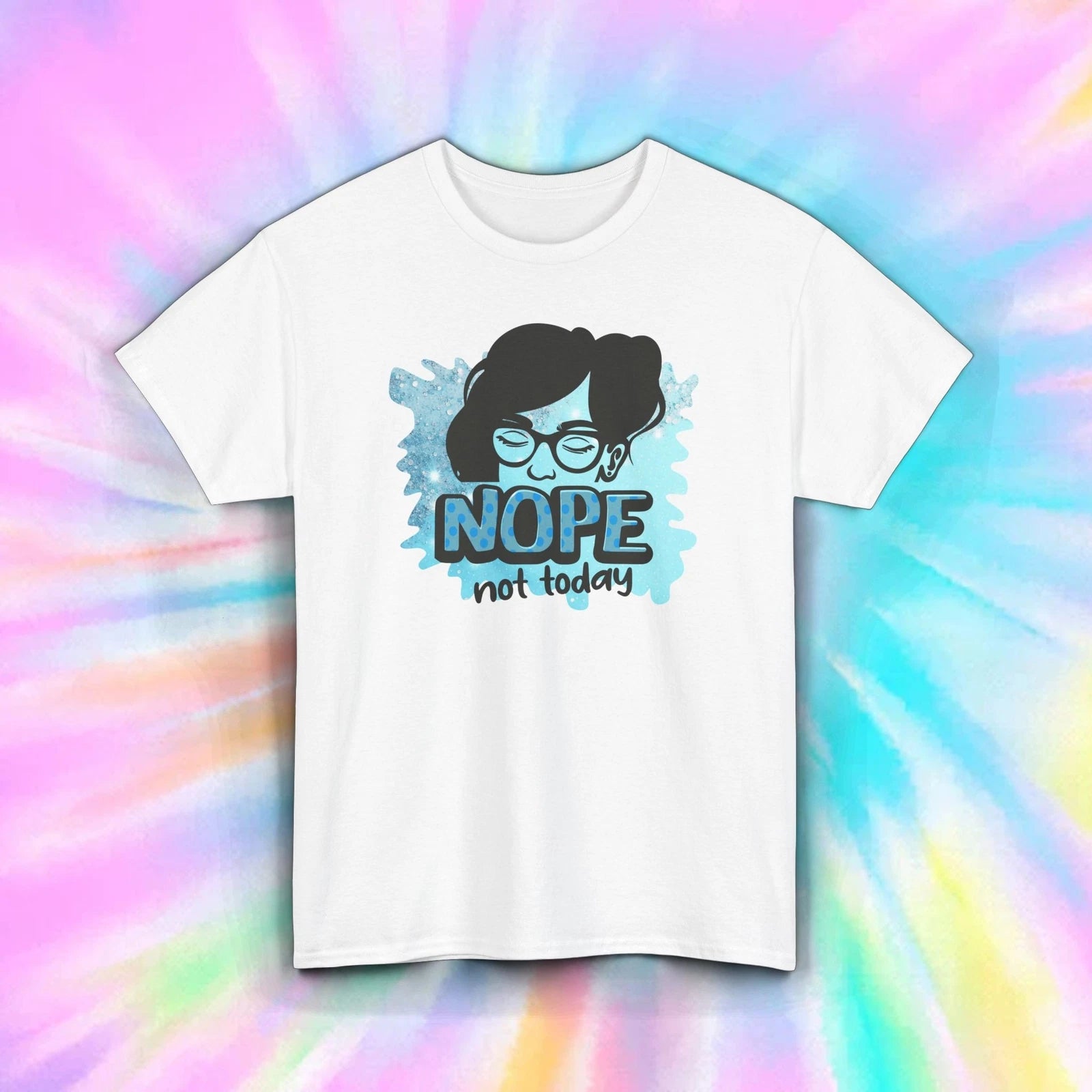 Nope Not Today Funny Introvert Lazy Day Casual Graphic Shirt S-5XL