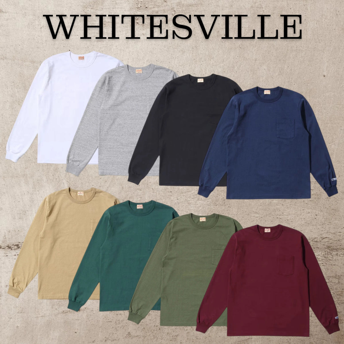 WHITESVILLE Lot No. WV68849 LONG SLEEVE POCKET T-SHIRT Japan New