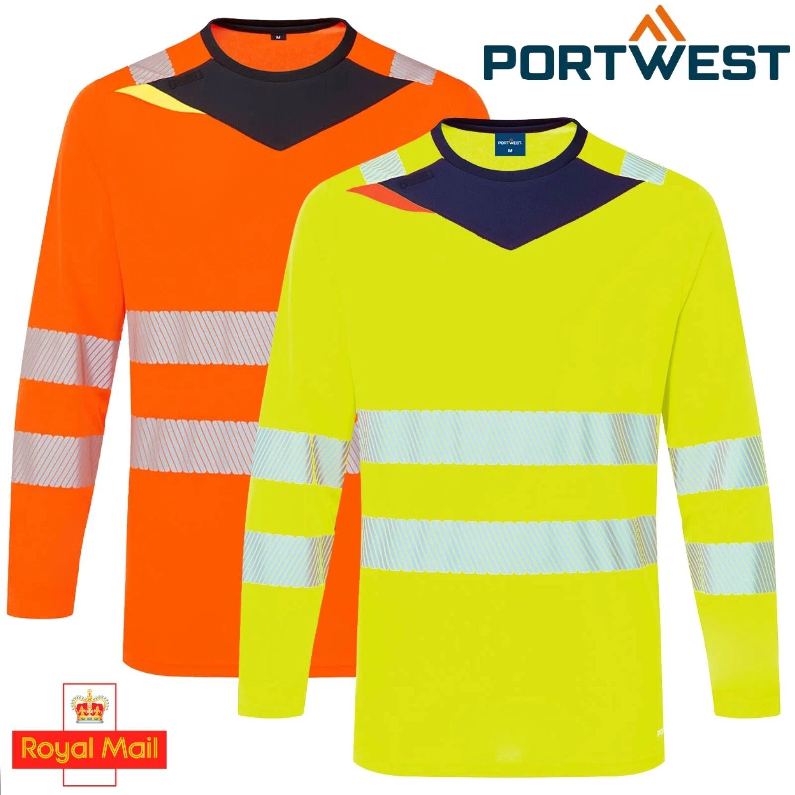 PORTWEST DX4 Hi Vis Viz Long Sleeve T-Shirt Moisture Wicking Safety Work Class 2