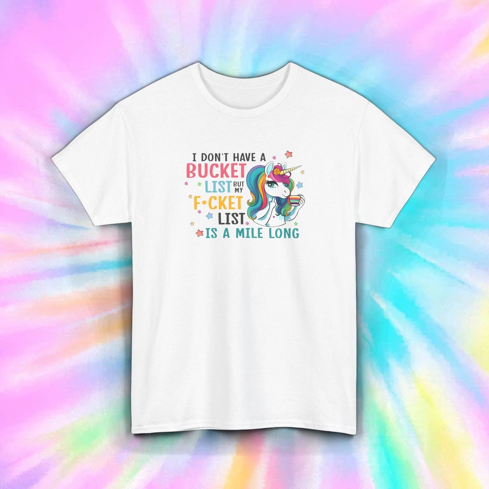 Bucket List Unicorn Funny Sarcastic Shirt Attitude Graphic Humor Gift S-5XL