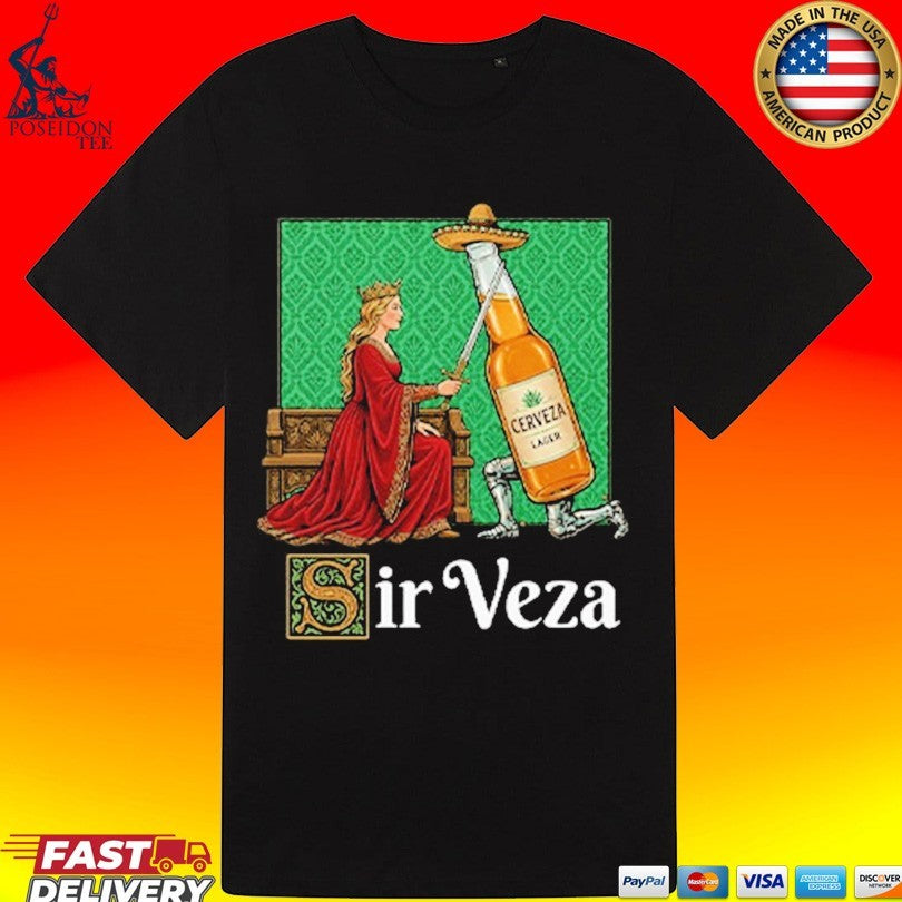 Sir Veza Cerueza Beer Mexican Sombrero T-shirt