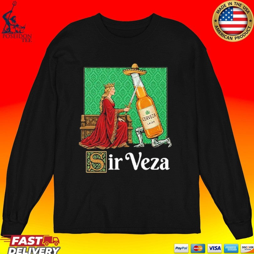 Sir Veza Cerueza Beer Mexican Sombrero T-shirt