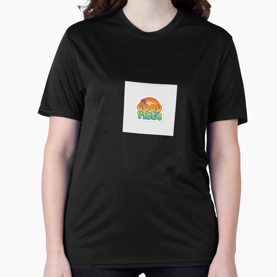 Good Vibes Retro Sunset Beach Typography with Palm Trees by deepanshuking