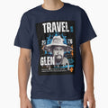 Travel With Glen V3 Blue bk-bg – Signature Travel Portrait Art | Adventure, Explorer & World Traveler Design by buycostarica
