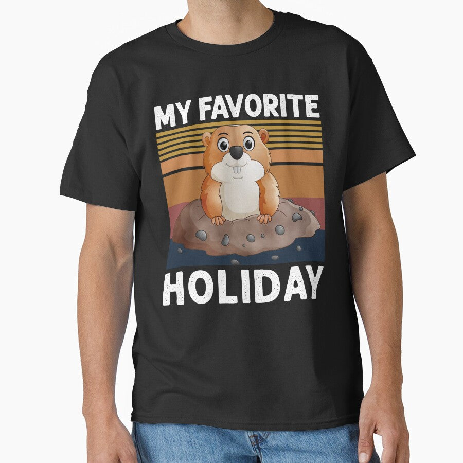 My Favorite Holiday Ground Hog - Retro Groundhog by Masaw