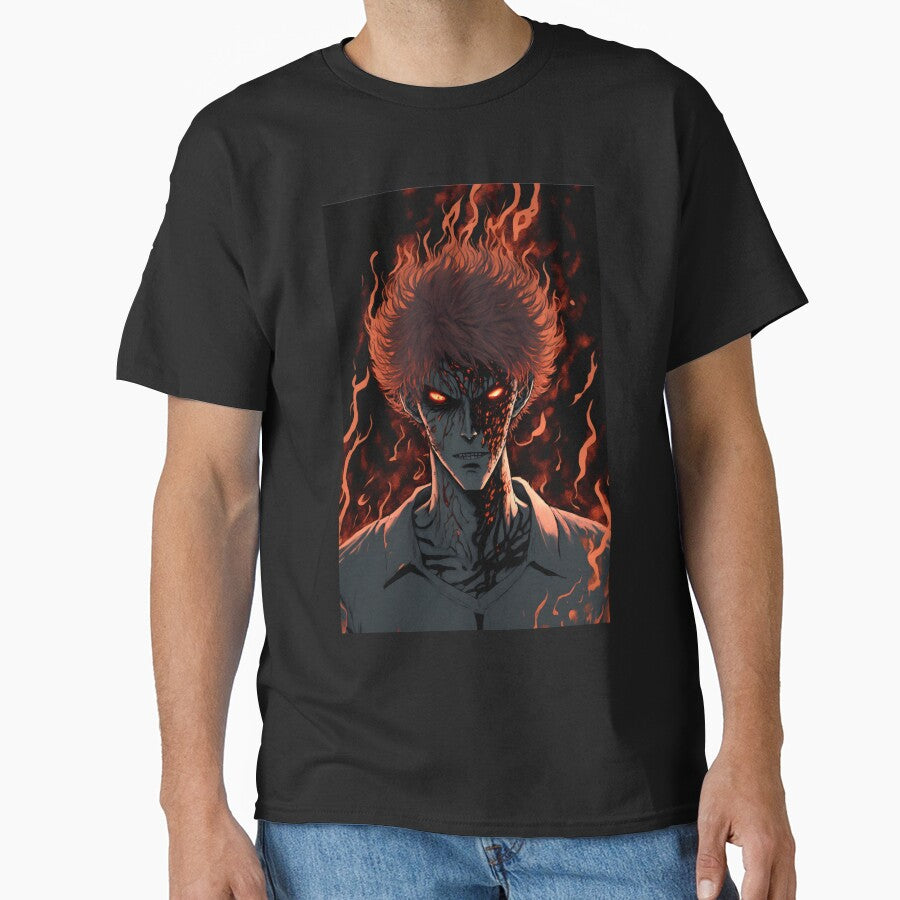 Anime Demon Student with Fire hair by Bubblebuk