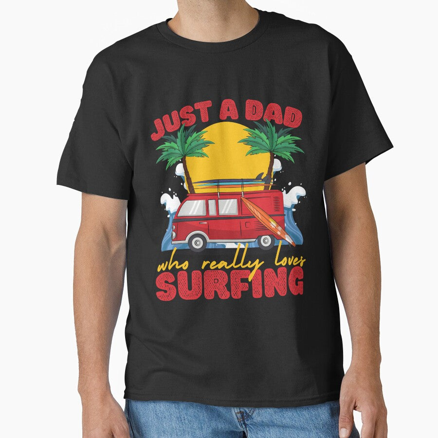 Just a Dad Who Loves Surfing Red by to-esu