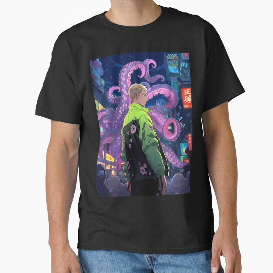 New Monster anime boy in cyberpunk city with tentacles portrait art by TheArtistOf2022