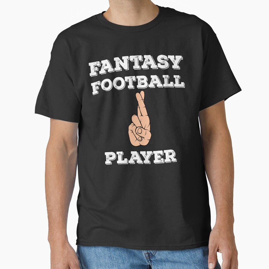 Fantasy Football Player Crossed Fingers Hopeful League Winner by ZiesMerch